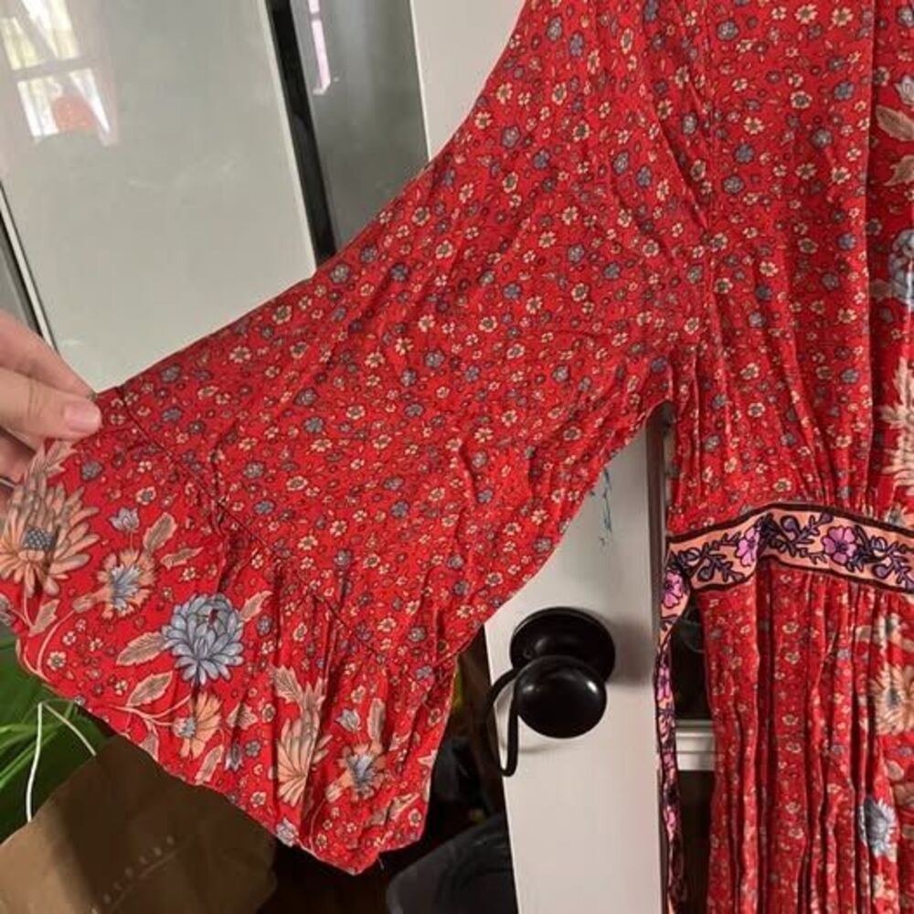 Spell & The Gypsy Collective Red Floral Boho Maxi Dress M - Picture 2 of 6